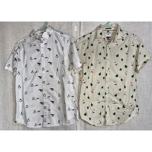 Denim & Flower Ricky Singh Men's‎ Holiday Shirts M S Christmas Santa Button Up